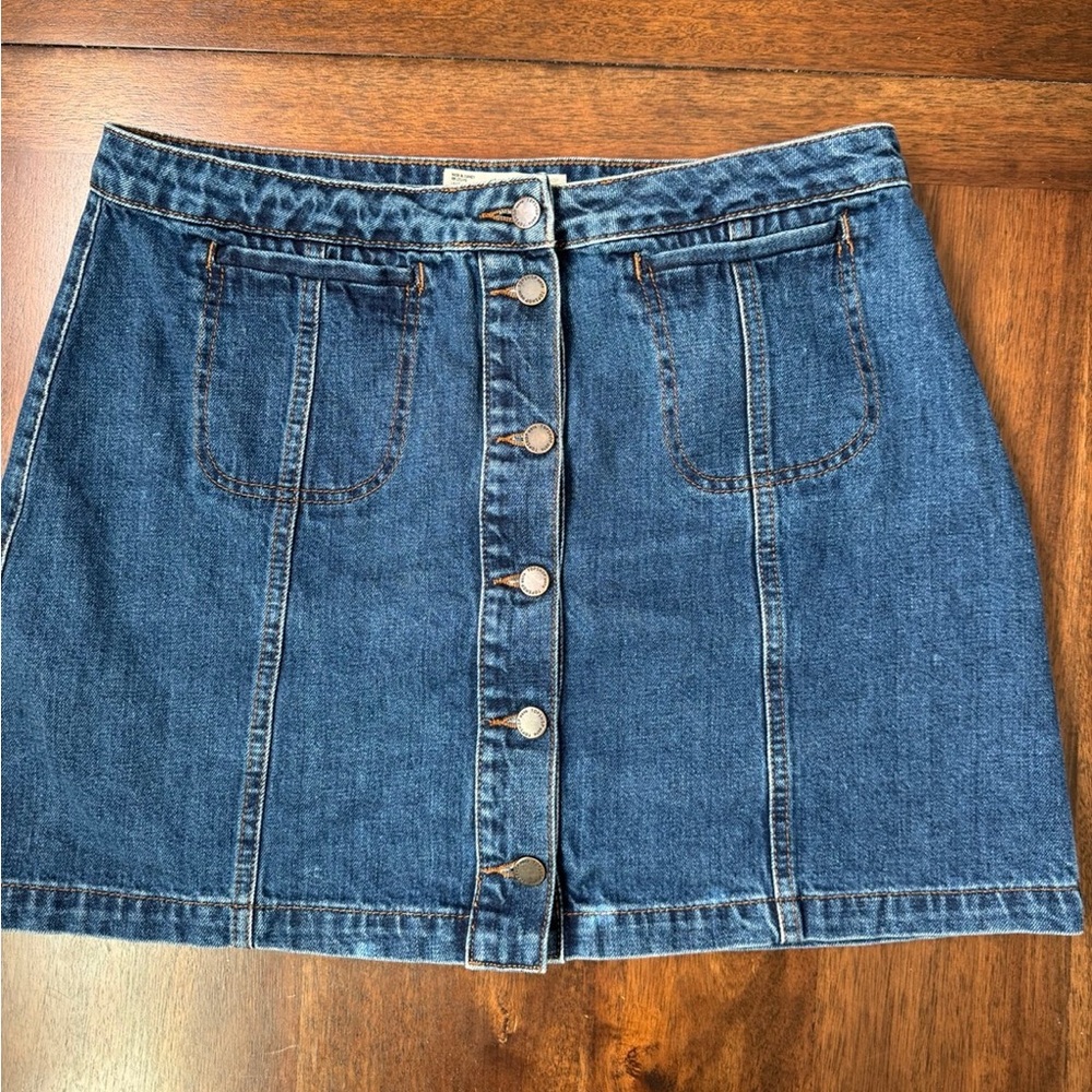 Topshop Moto Skirt Womens Size 34 Denim A-Line Mini